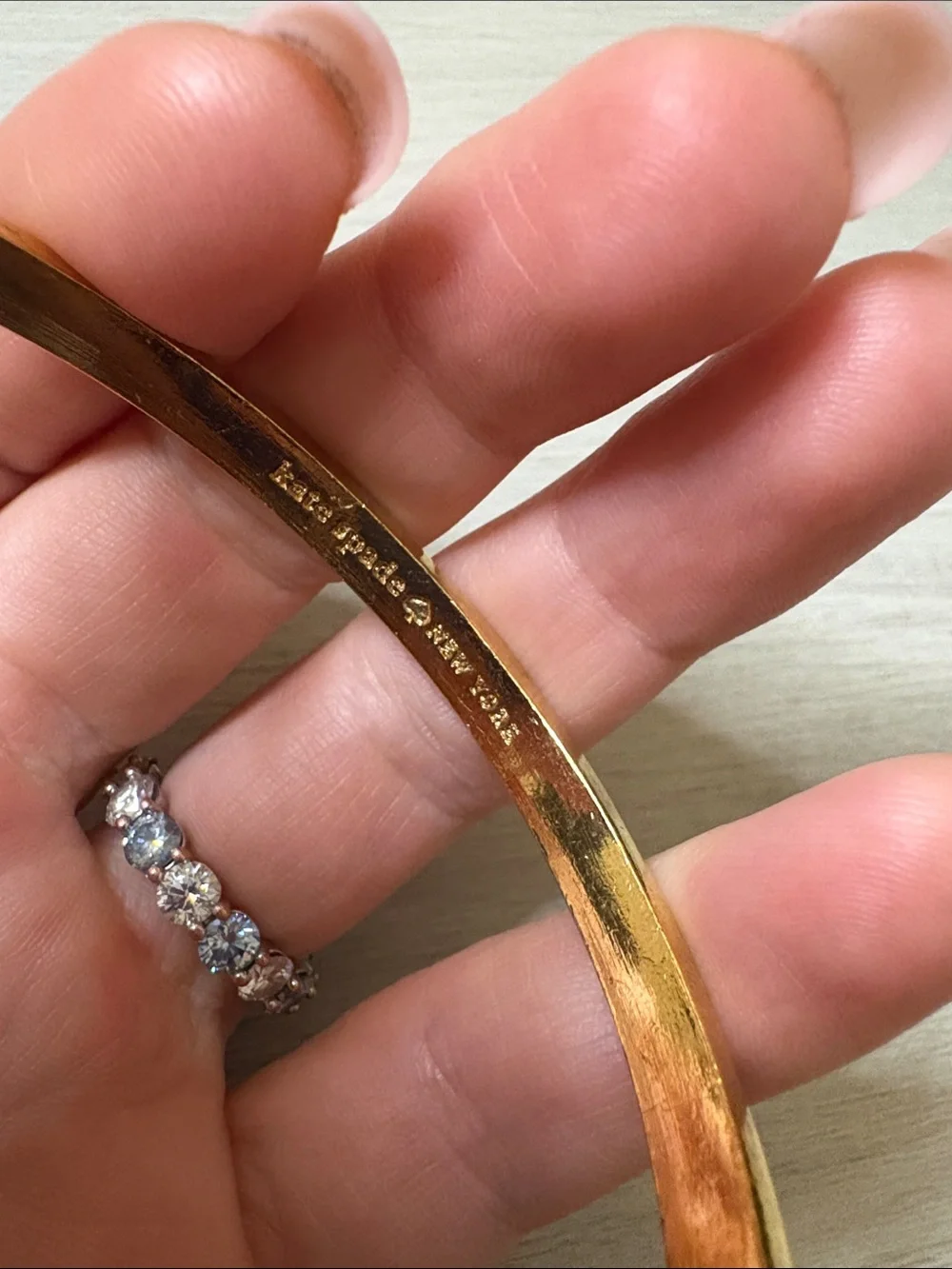 kate spade polished gold-tone slim bangle - Picture 5 of 5